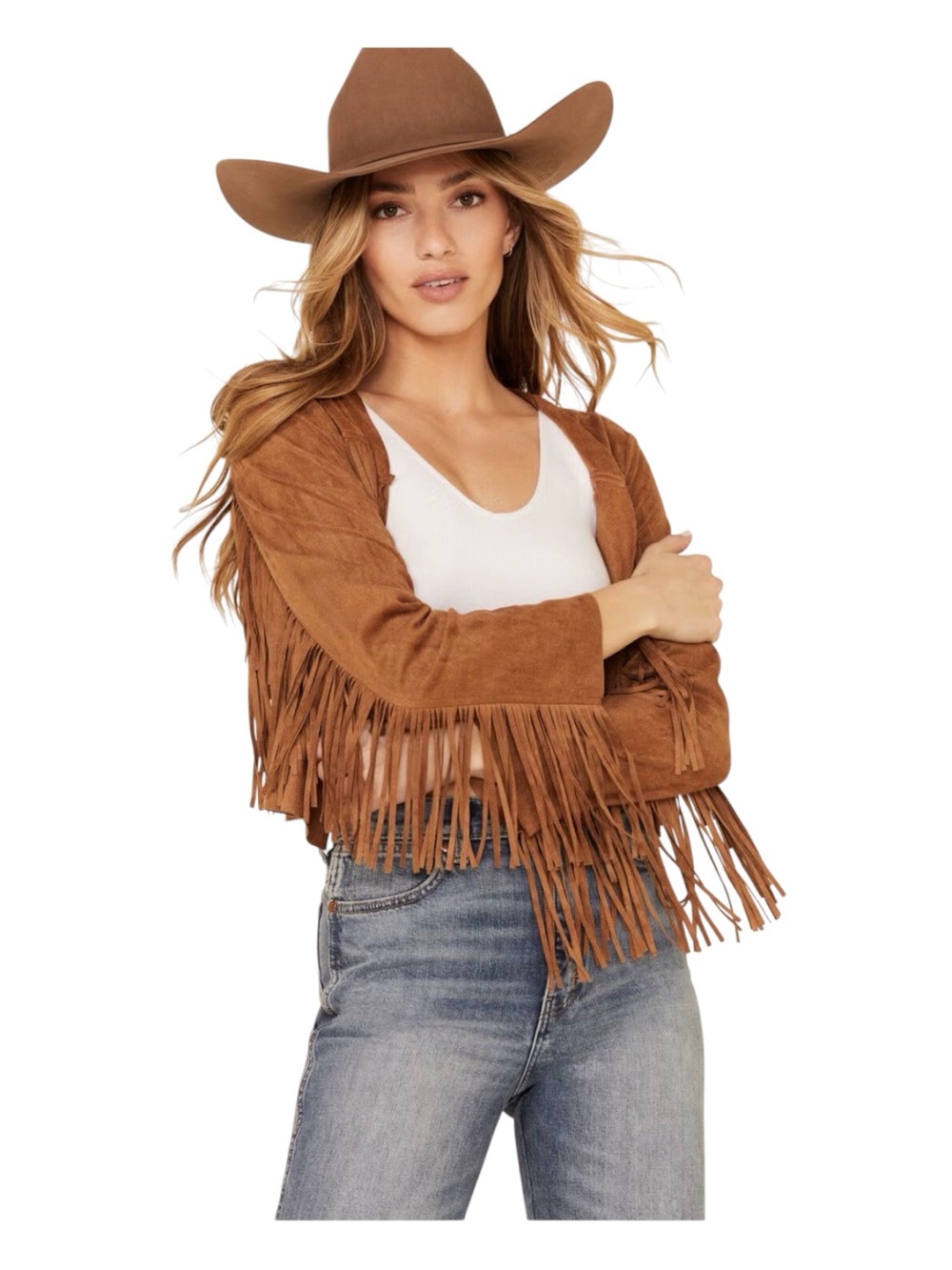 VOCAL Faux Suede Western Fringe
Jacket